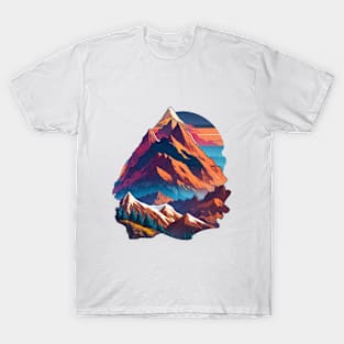 Pretty mountains landscape illustration T-Shirt